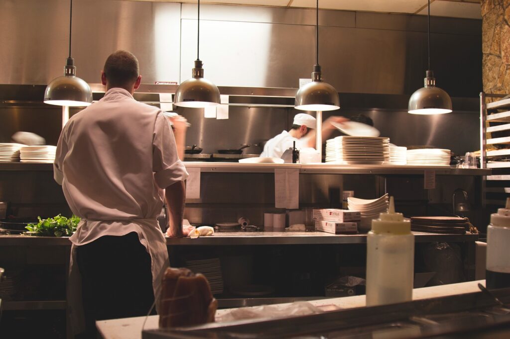 Restaurant kitchen and dining facility